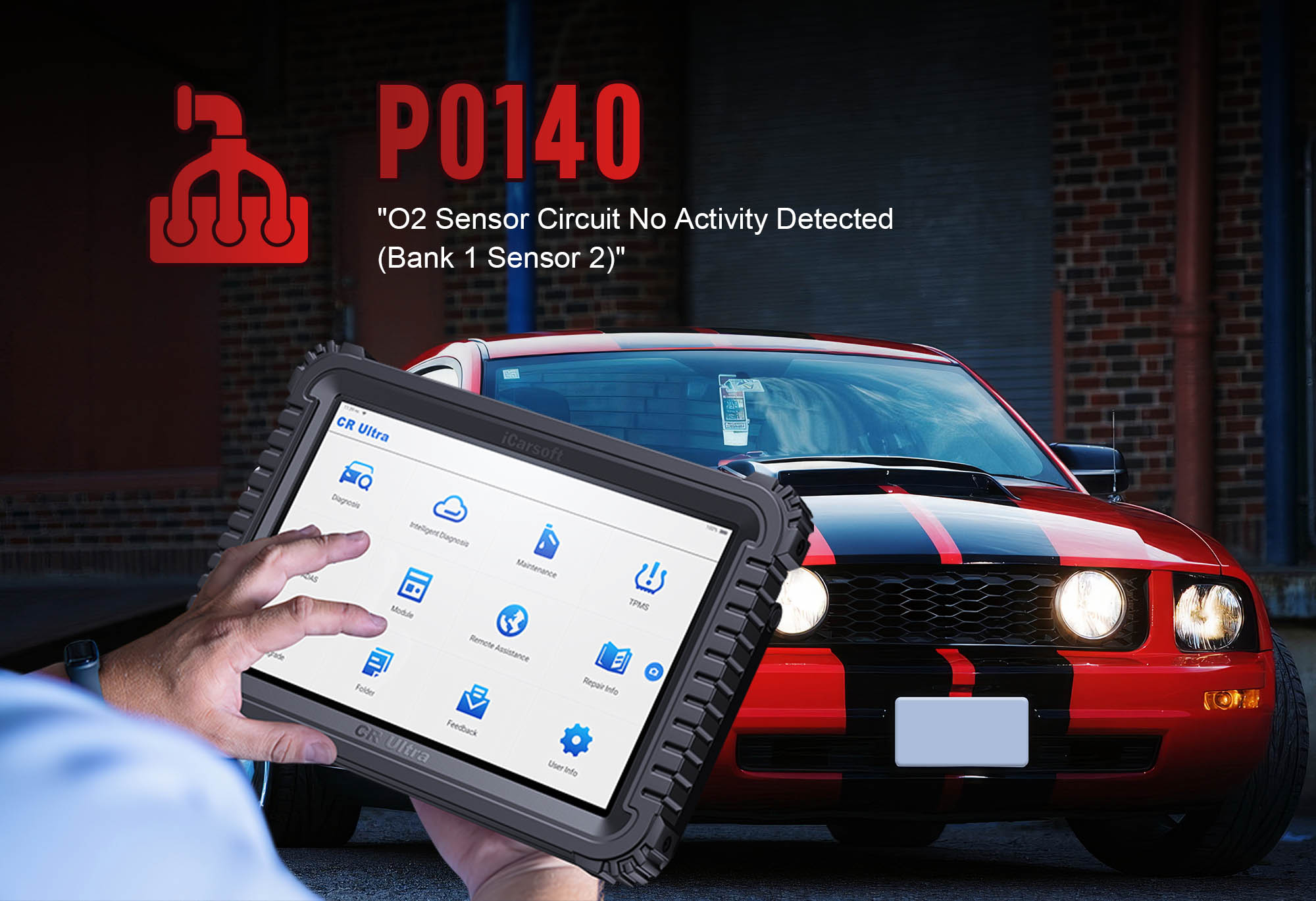 Mastering P0140: Diagnose and Repair Secondary Oxygen Sensor Faults with iCarsoft CR Ultra