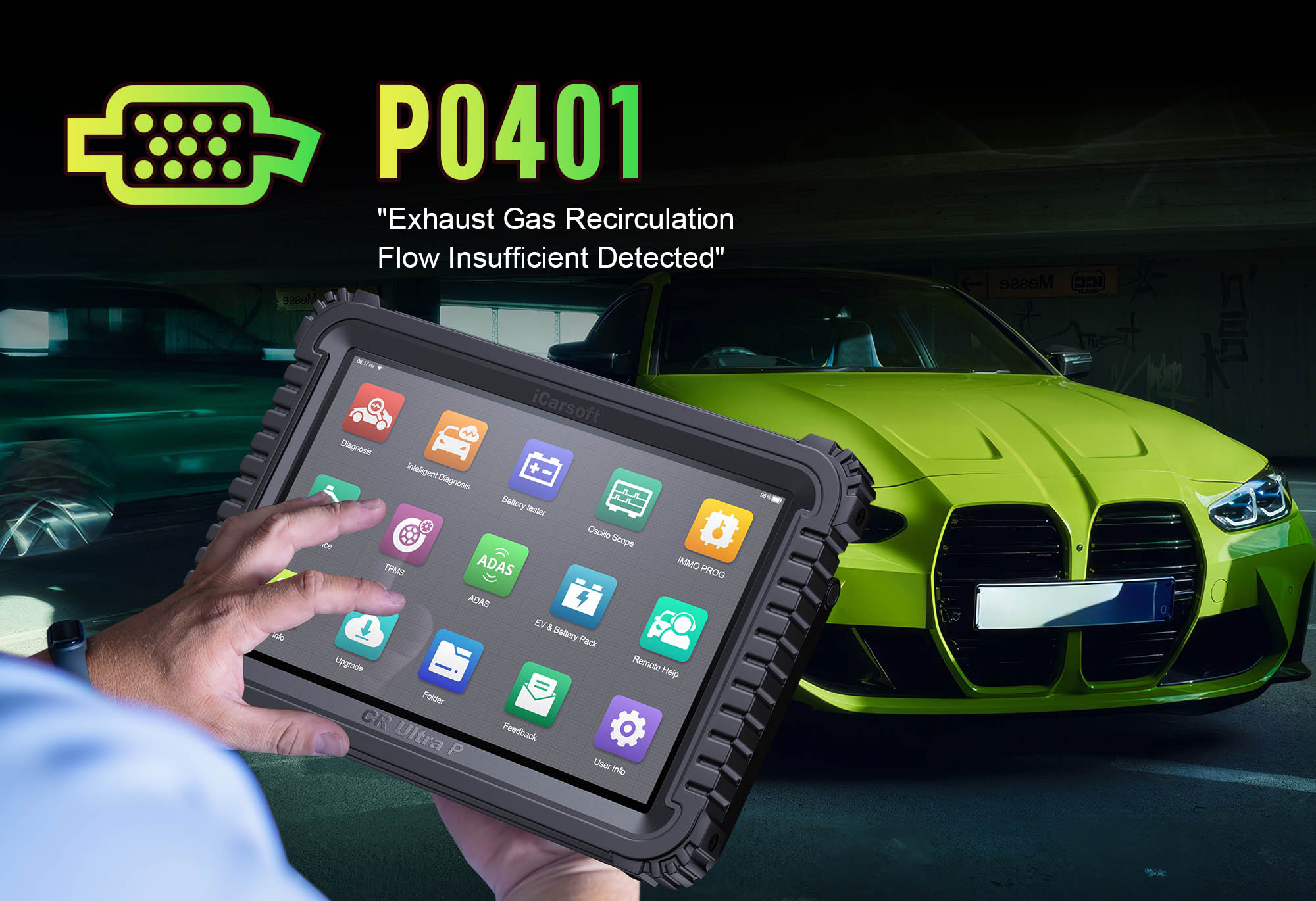 Troubleshoot P0401: Fix EGR Flow Issues with iCarsoft CR Ultra P Like a Pro
