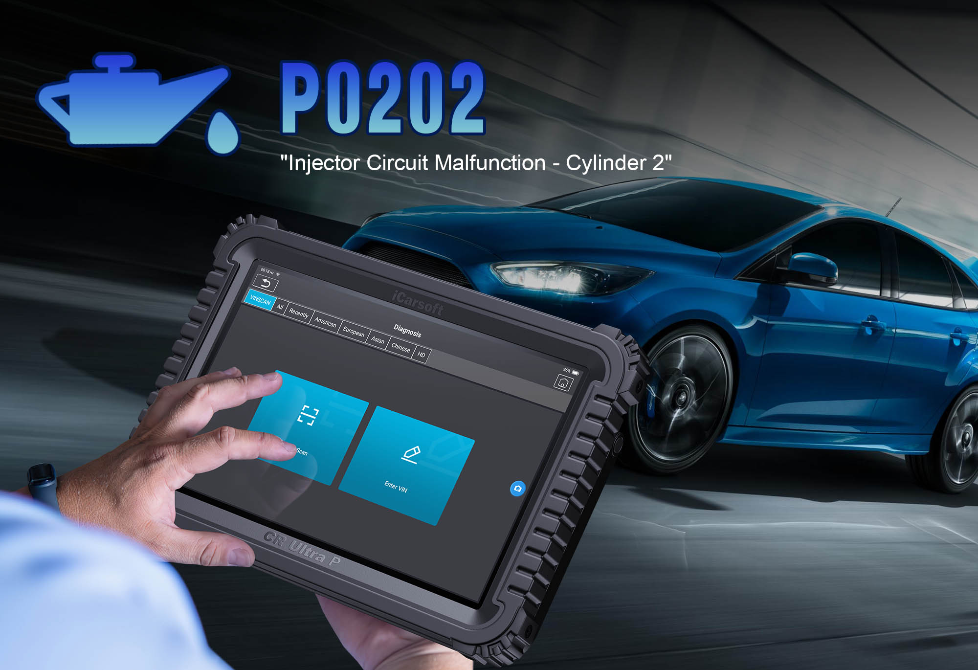 Pinpoint & Clear P0202: Fix Cylinder 2 Injector Circuit with iCarsoft CR Ultra P Like a Pro
