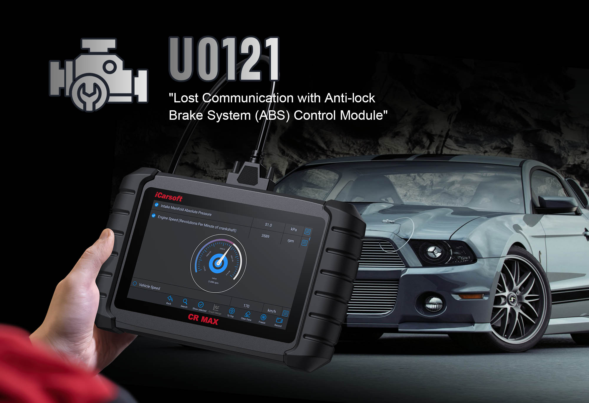 iCarsoft CR MAX Diagnosing U0121 Lost Communication with ABS Module