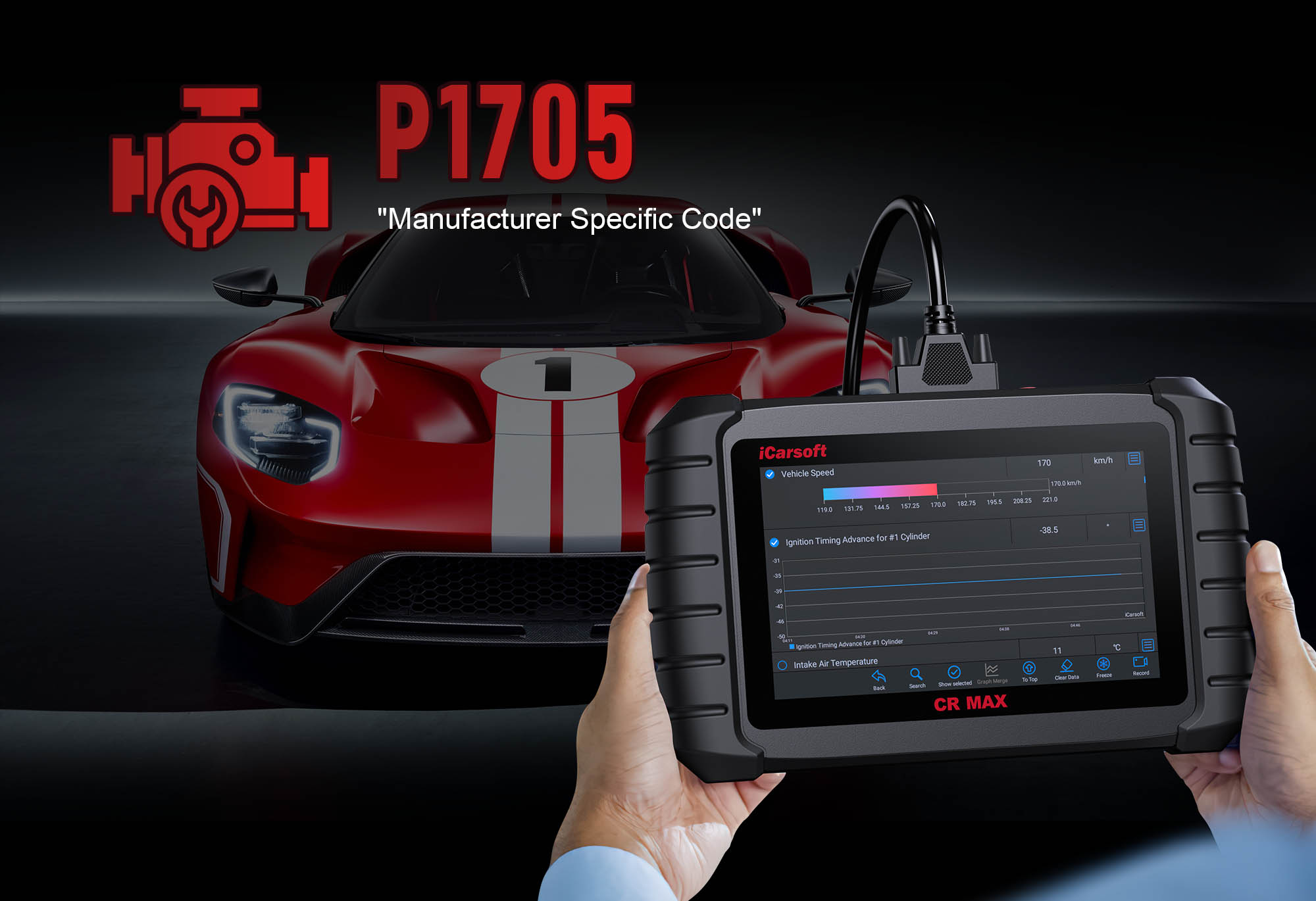 iCarsoft CR MAX Diagnosing P1705 Transmission Range Sensor Fault