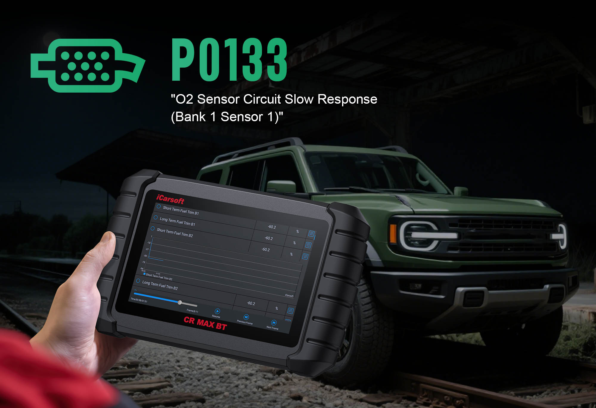 Downstream Oxygen Sensor (Bank 1 Sensor 2) showing slow response issue for P0133 code
