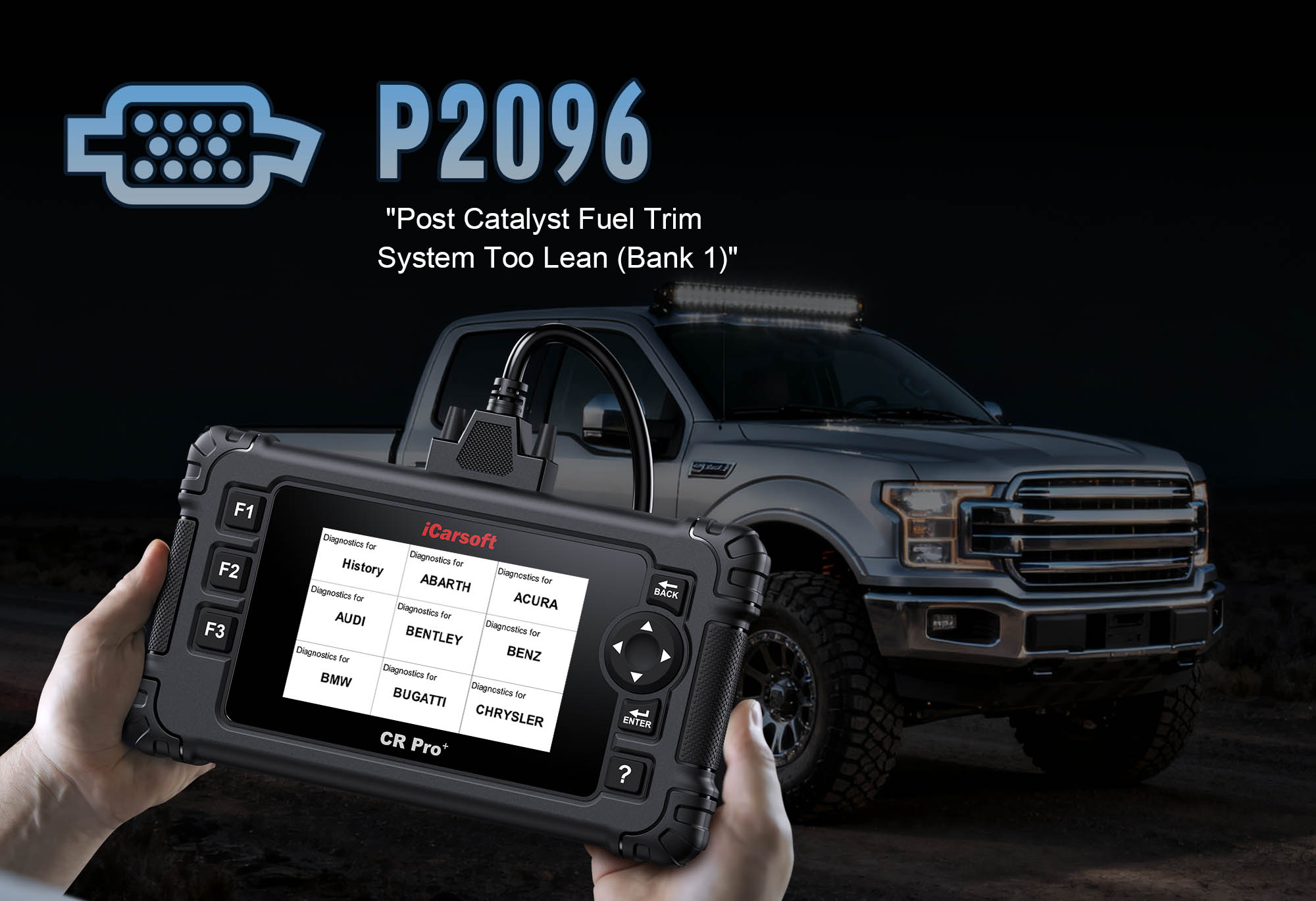 iCarsoft CR Pro+ diagnosing P2096 Post-Catalyst Fuel Trim Issue