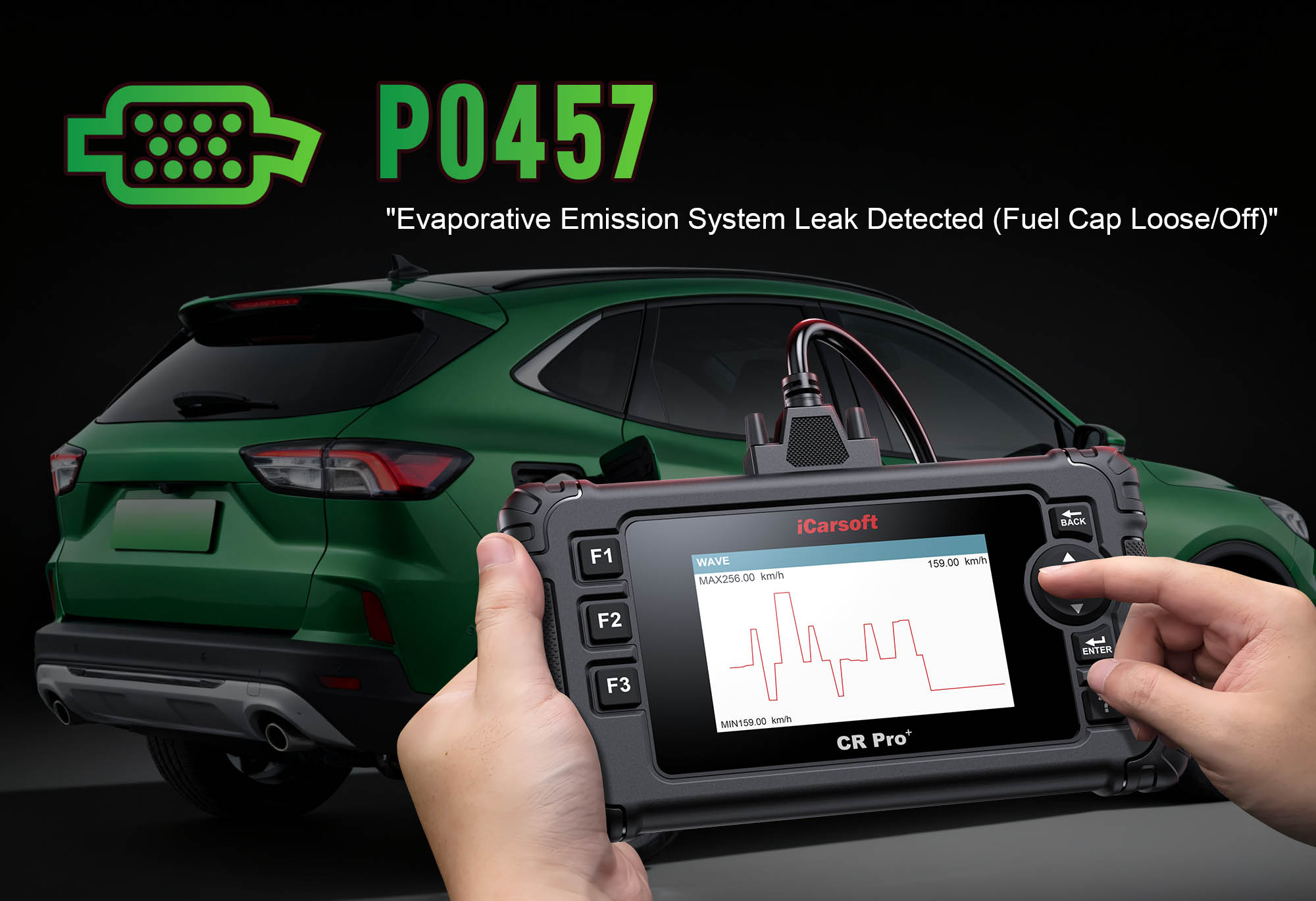 iCarsoft CR Pro+ diagnosing P0457 EVAP System Small Leak