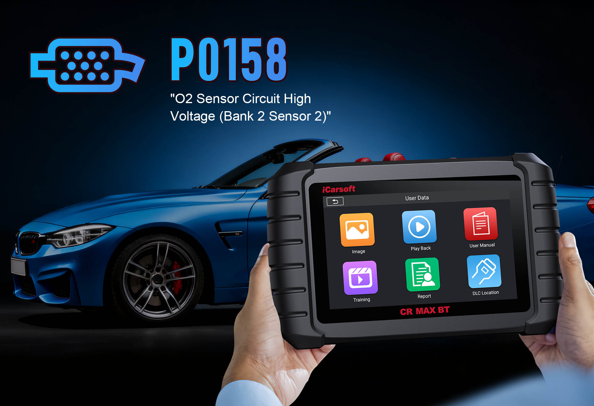 iCarsoft CR MAX BT diagnosing P0158 Oxygen Sensor Fault