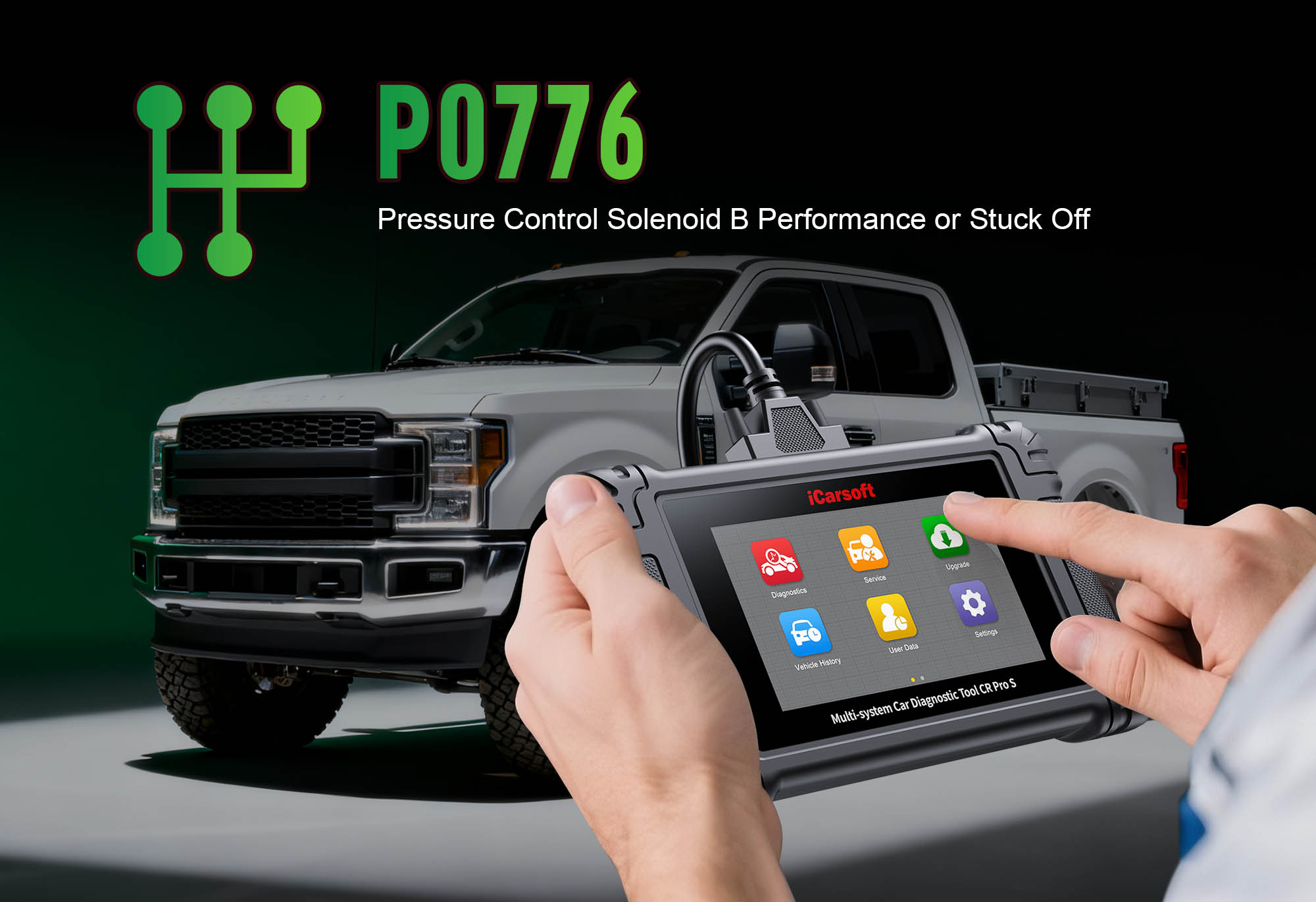 Pressure Control Solenoid B showing circuit issue for P0776 code diagnosis