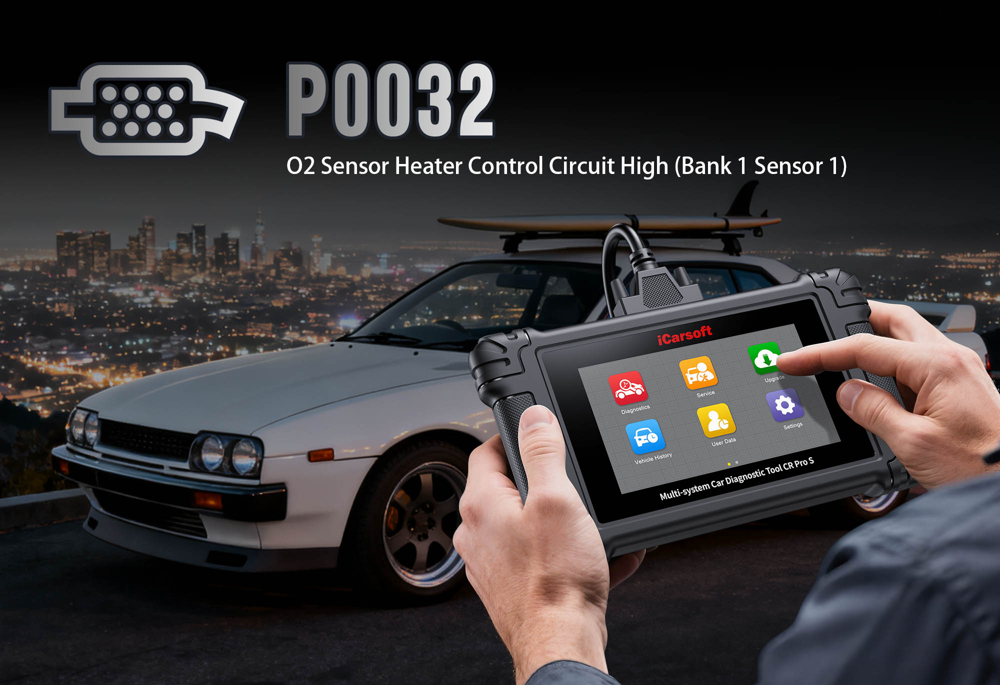 Upstream O2 Sensor and heater circuit components for P0032 code diagnosis