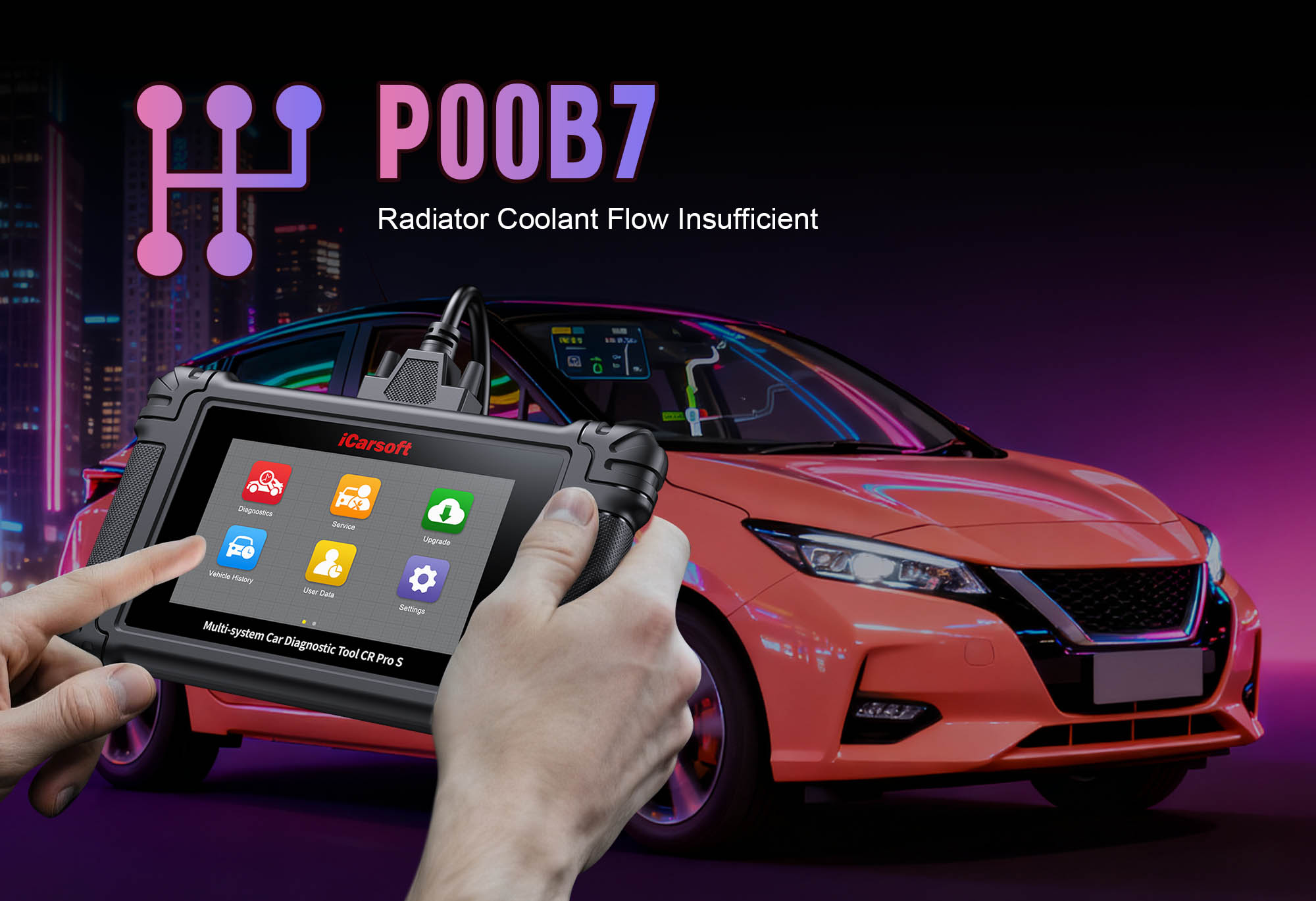 Coolant Flow Control Valve and cooling system components for P00B7 code diagnosis