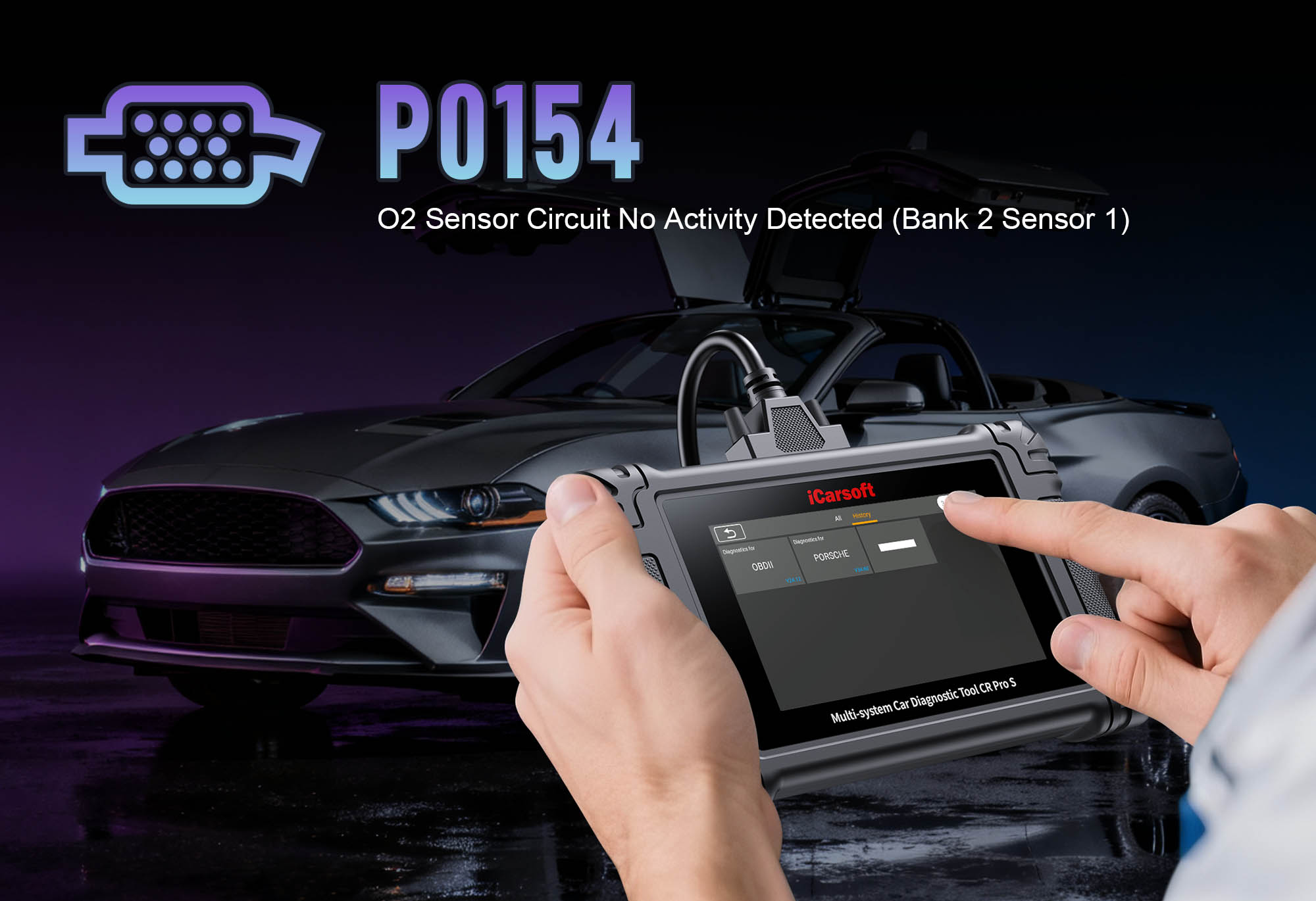 O2 Sensor (Bank 2, Sensor 1) and exhaust components for P0154 code diagnosis