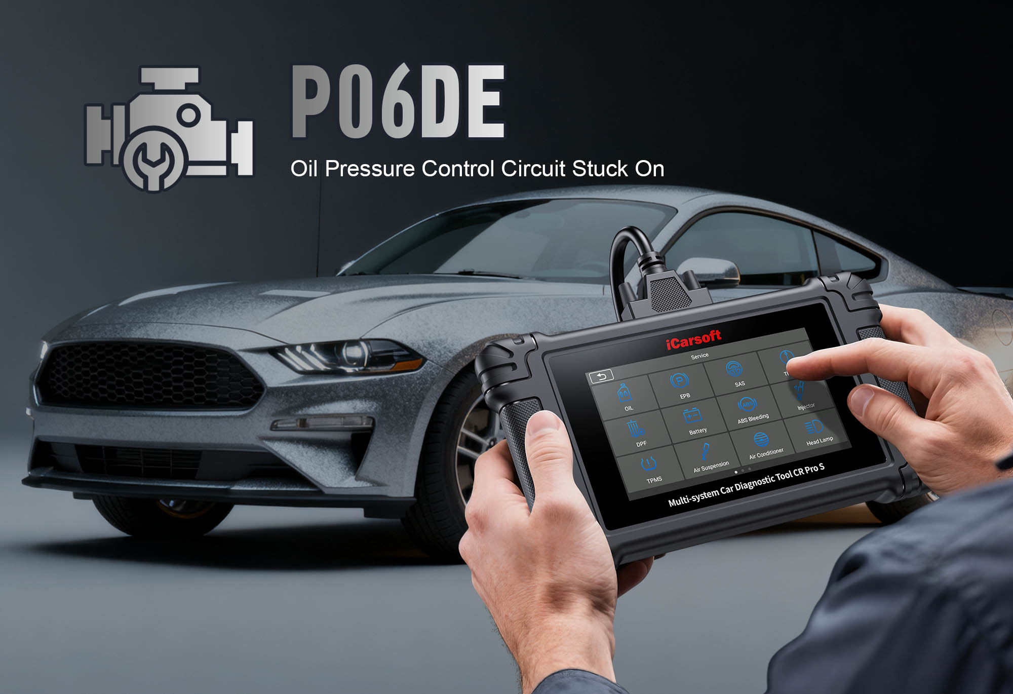 Engine Oil Pressure Control Solenoid and related components for P06DE diagnosis