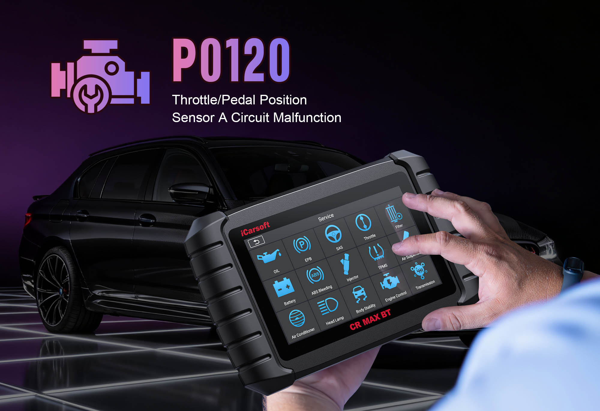 Throttle Position Sensor (TPS) showing P0120 circuit malfunction