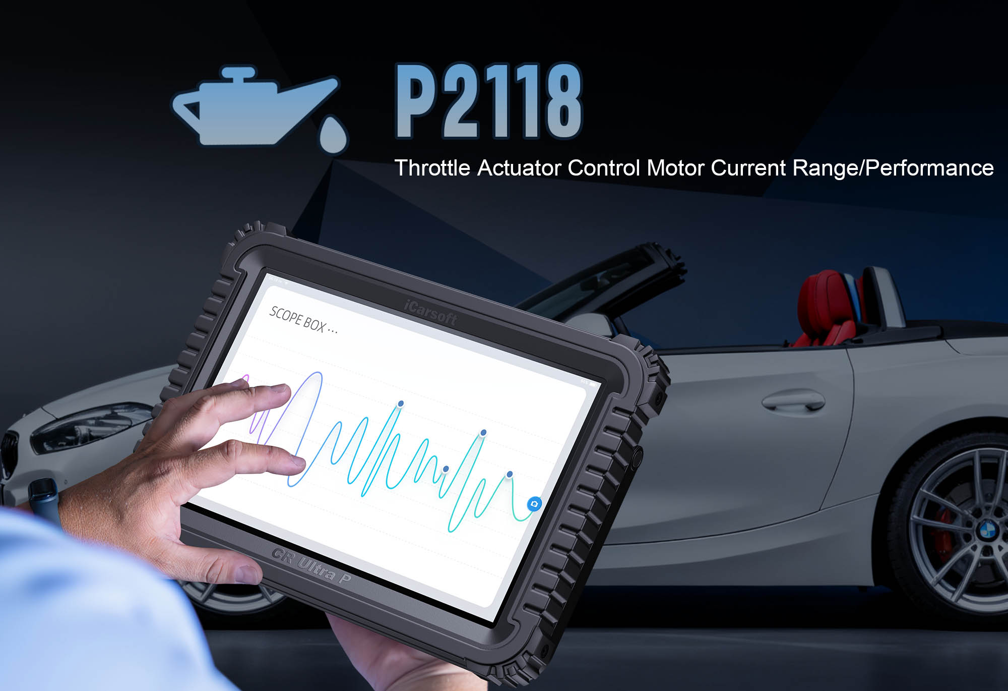 Throttle Actuator showing P2118 Forced Idle with iCarsoft CR Ultra P diagnostic