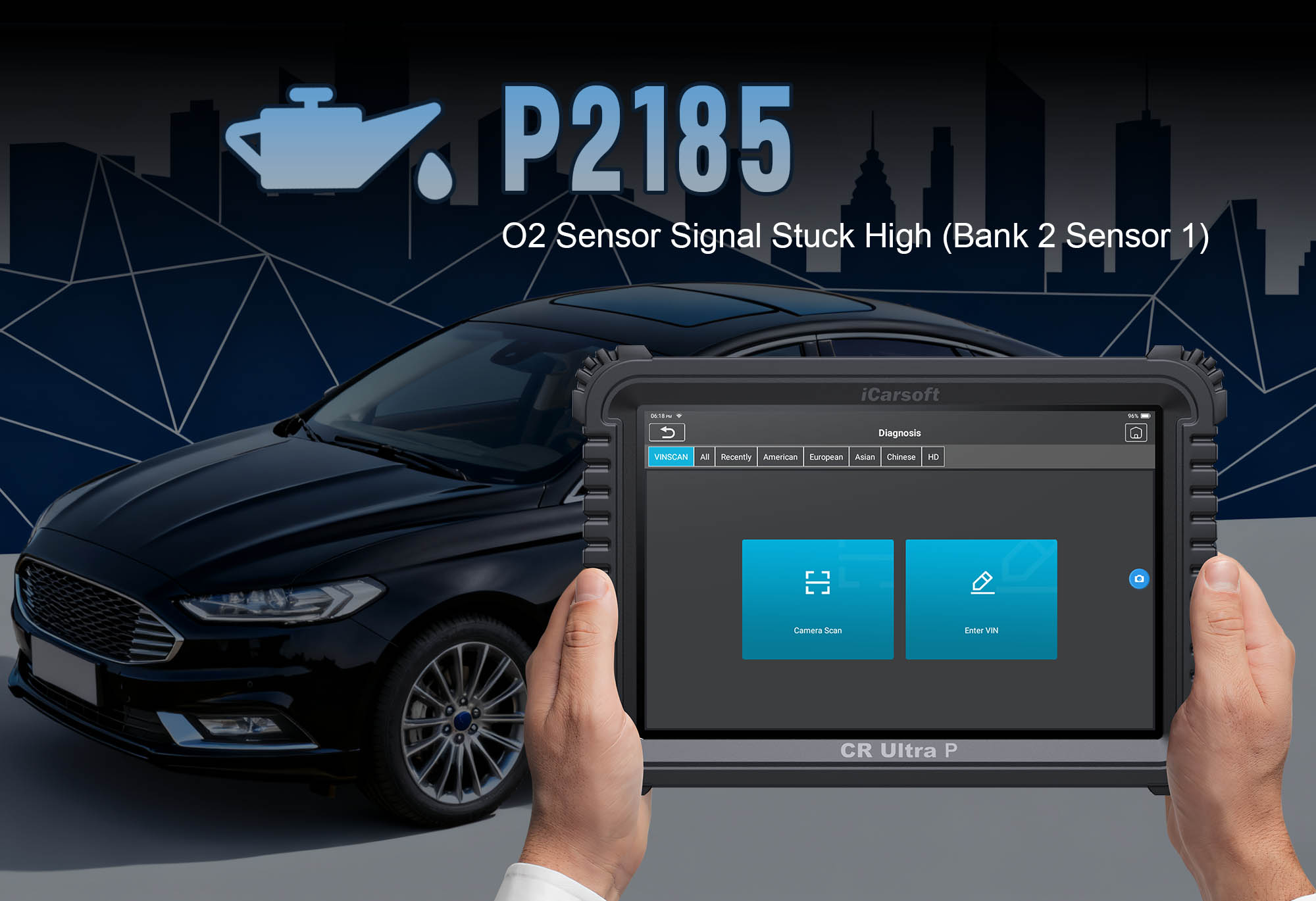 ECT Sensor showing P2185 Circuit Range/Performance with iCarsoft CR Ultra P diagnostic