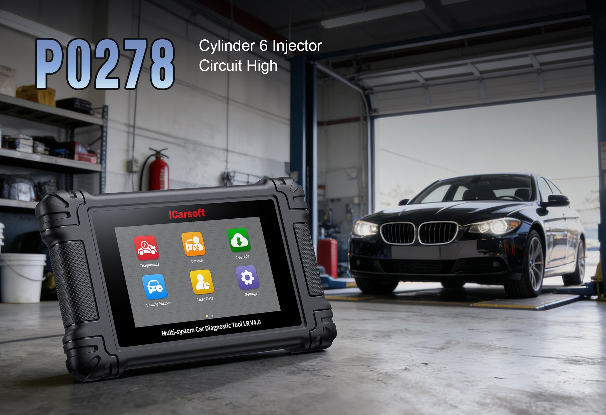 iCarsoft CR Pro S diagnosing P0278 Fuel Injector Circuit High Input (Cylinder 6)