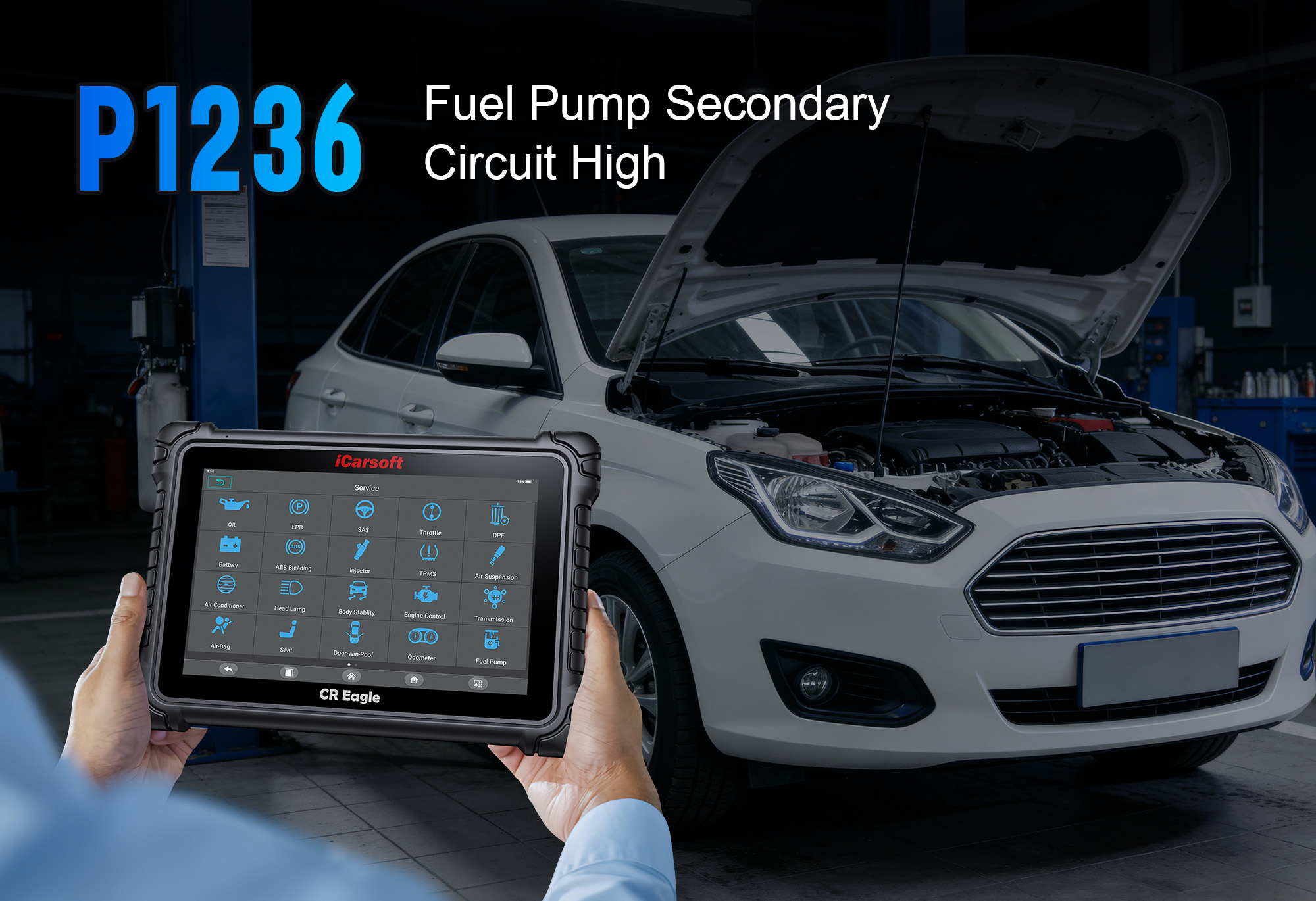 iCarsoft CR Eagle diagnosing P1236 Fuel Pump Control Module Circuit Performance