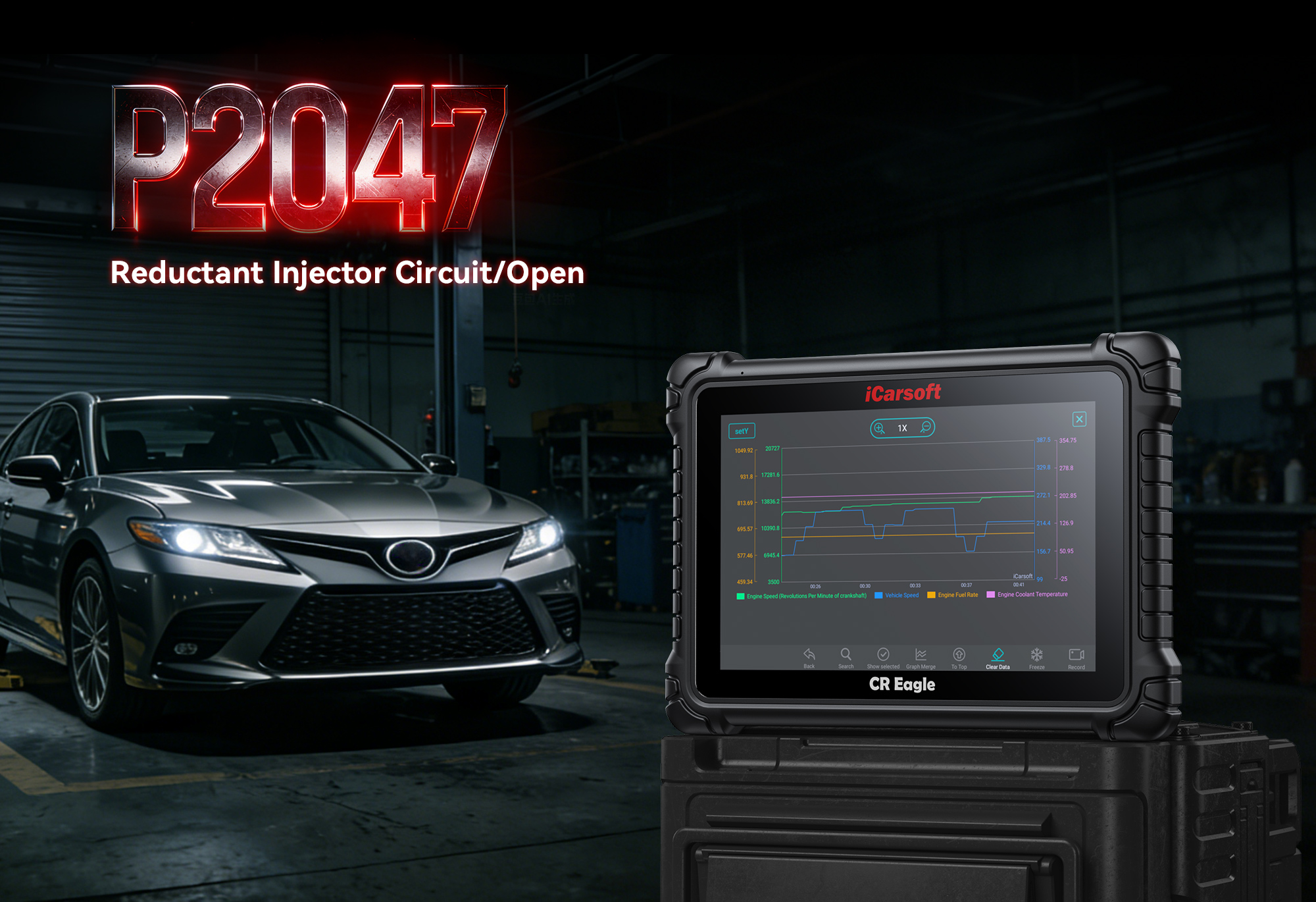 iCarsoft CR Eagle Testing EGR Temperature Sensor Circuit B for P2047 Code