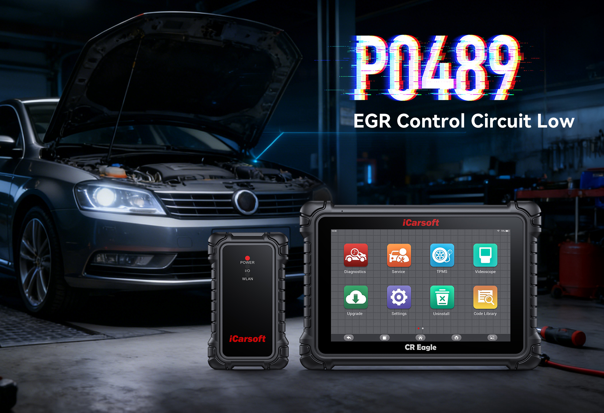 iCarsoft CR Eagle Testing Cooling Fan Speed Control for P0489 Code