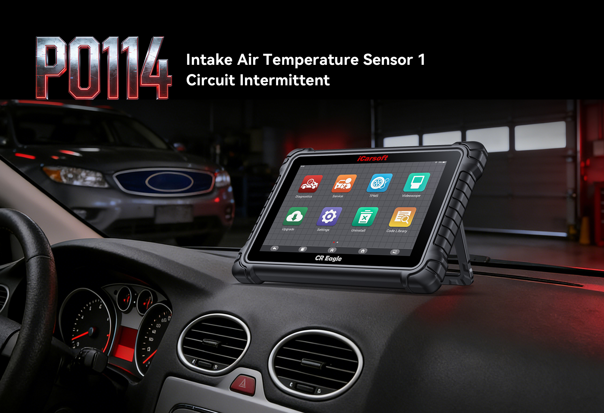 iCarsoft CR Eagle Testing Intake Air Temperature Sensor for P0114 Code