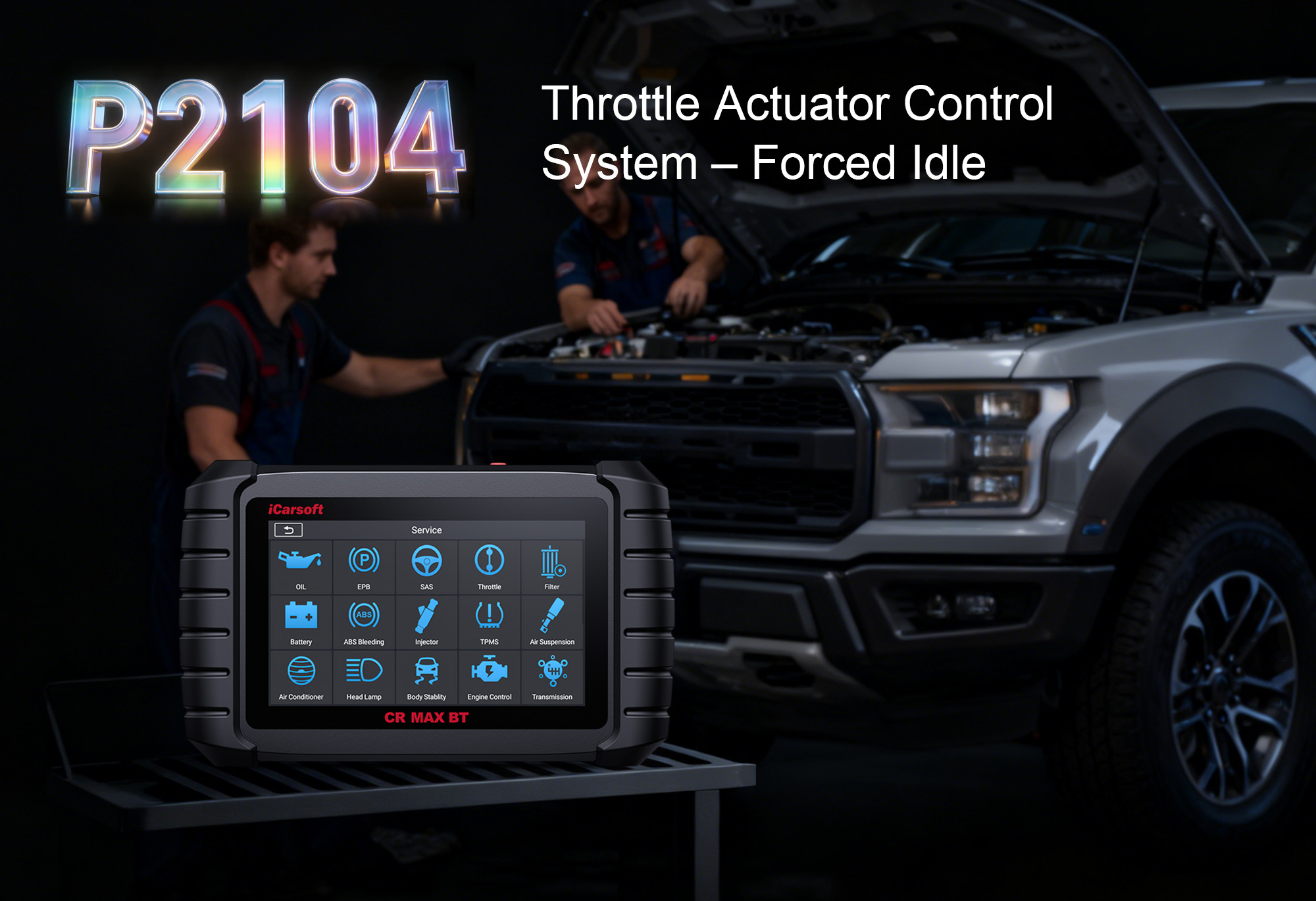 iCarsoft CR MAX BT Diagnosing P2104 Throttle Actuator Control Module Performance/Range on Vehicle