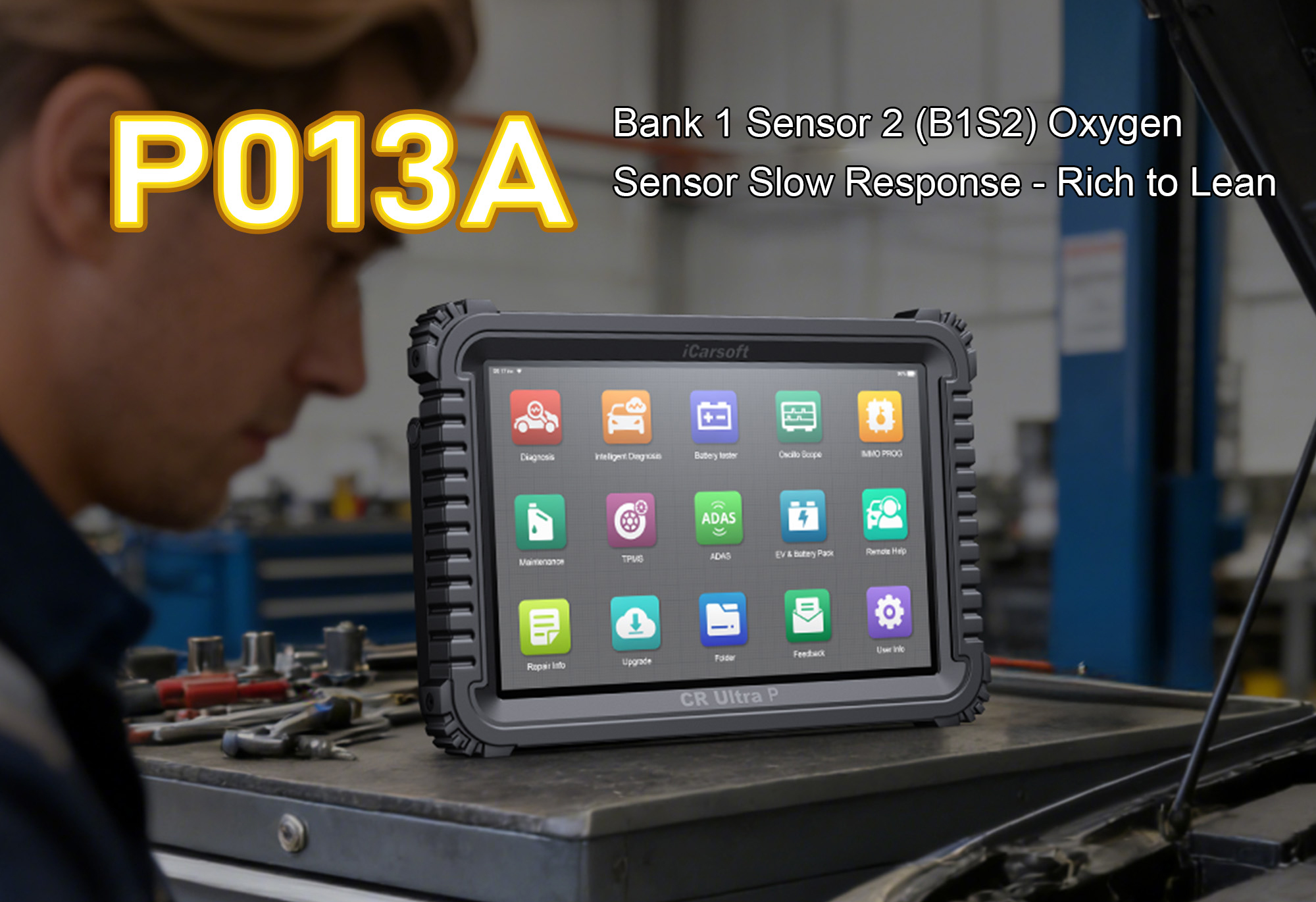 iCarsoft CR Ultra P Testing O2 Sensor for P013A Slow Response Fault (Bank 1 Sensor 1)