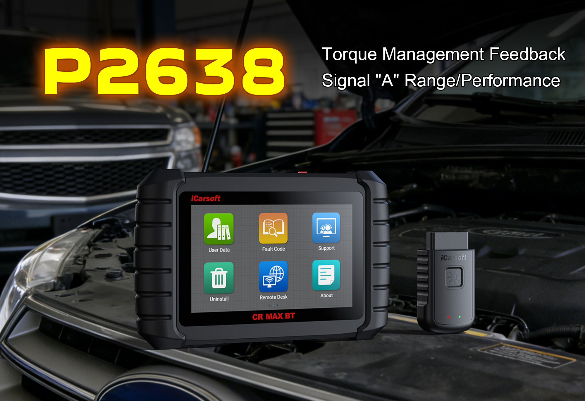 iCarsoft CR MAX BT Testing Torque Management Feedback Signal 'A' for P2638 Fault