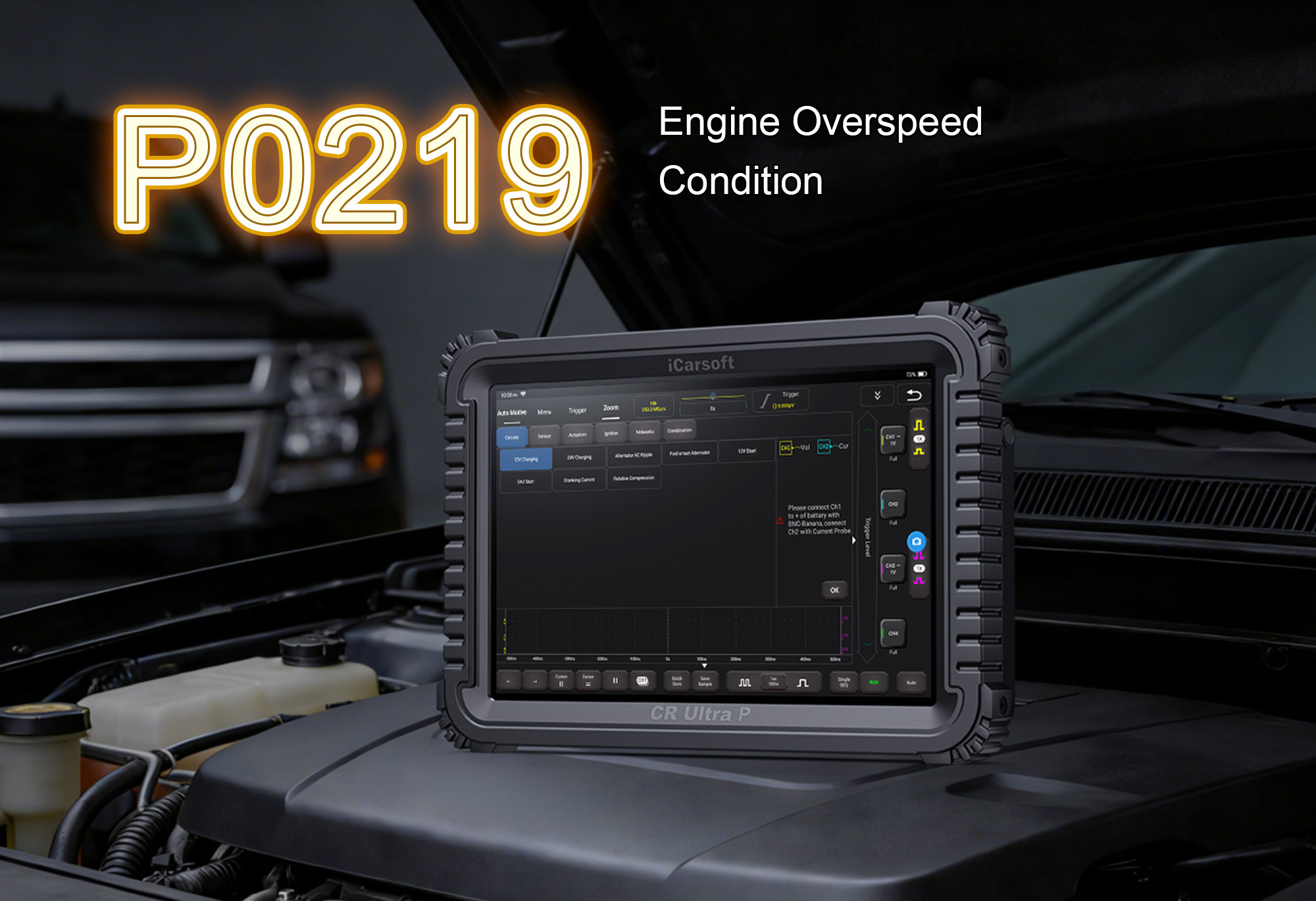 iCarsoft CR Ultra P Diagnosing P0219 Fault Code - Engine Overspeed Condition