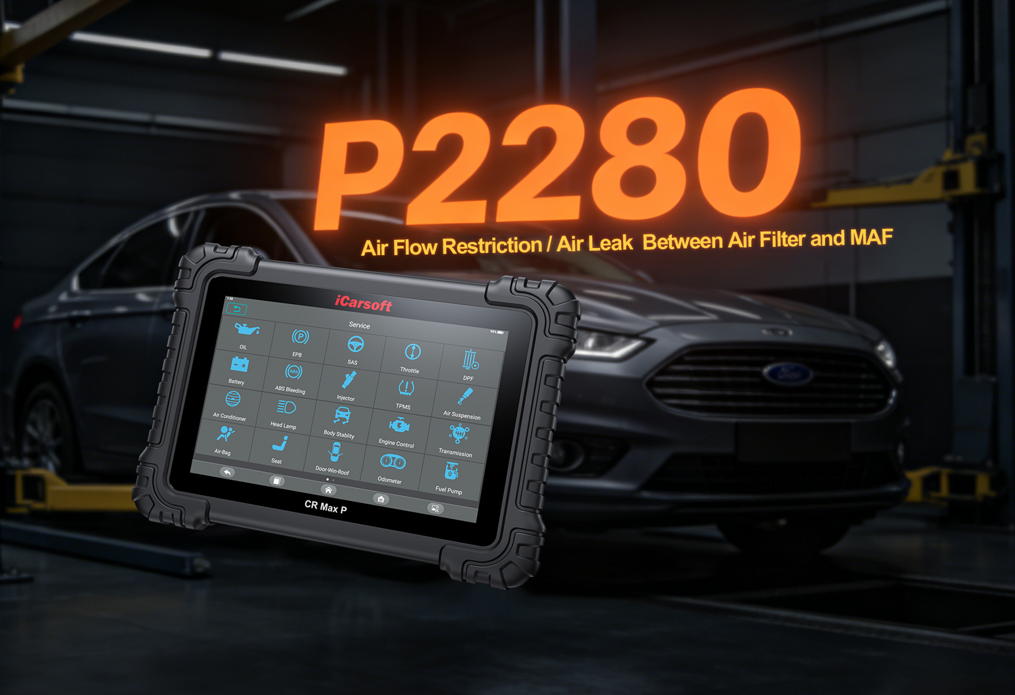 iCarsoft CR Max P Diagnosing P2280 Air Flow Restriction Leak