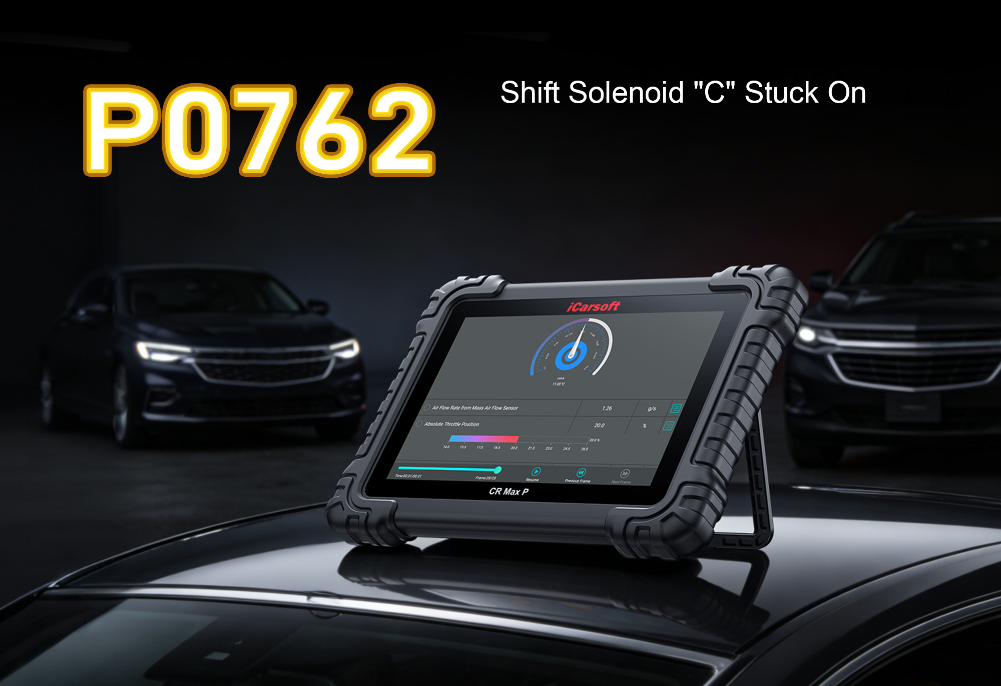 iCarsoft CR Max P Diagnosing P0762 Shift Solenoid C Stuck On