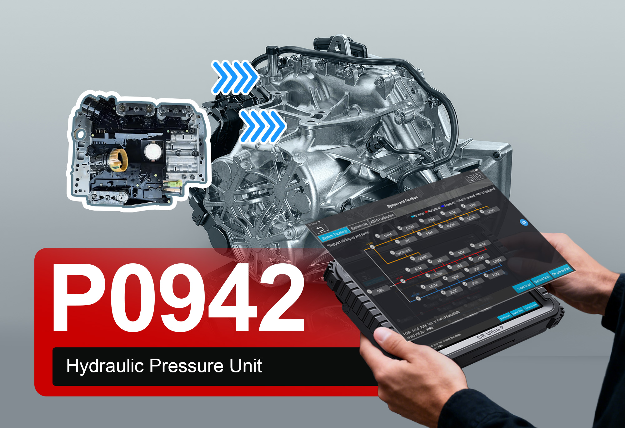 iCarsoft CR Ultra P Diagnosing P0942 Hydraulic Pressure Unit Malfunction